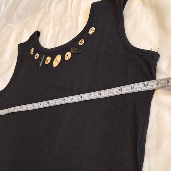 Leopards & Roses Sleeveless black cotton top t-shirt tunic XL - Picture 12 of 12